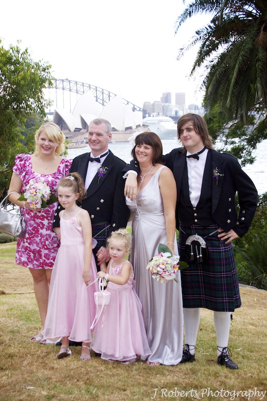 Bride and groom with family - wedding photography sydney